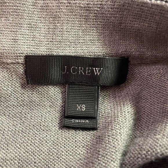 J Crew Cardigan Sweater Harlow Gray Black Merino Wool Velvet Button Front Sz XS - Picture 8 of 11